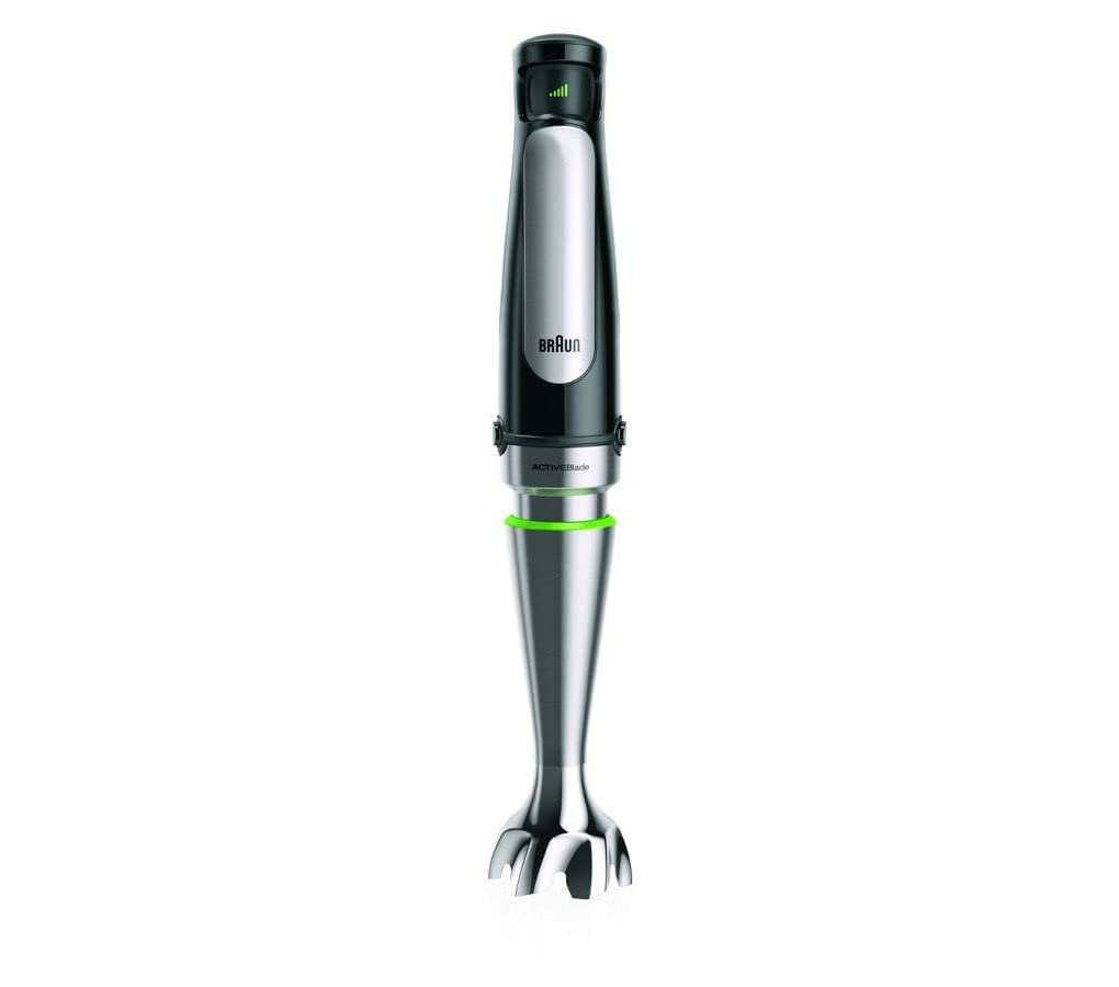 Braun Minipimer 7 - Batidora de Mano con Tecnología SplashControl, Sistema ActiveBlade para Alimentos Duros, Selección de Velocidad, Picadora 500 mL, Vaso 600 mL, 1000 W, Negro (MQ7035X)