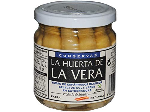 La Huerta de Vera- Yemas de Espárragos Blancos - Extra Medias - Cultivados en Extremadura - Ideal para Tapas - 205 Gramos