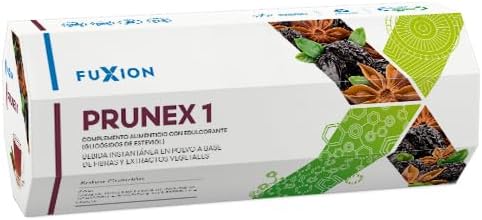 FUXION - Prunex 1 Té Detox en Polvo para Limpieza y Desintoxicación del Colon Infusión Instantánea Natural 1 Caja con 7 Sobres Tránsito Intestinal Saludable Sabor a Ciruela Pasa Linaza Kelp y Anís Estrella
