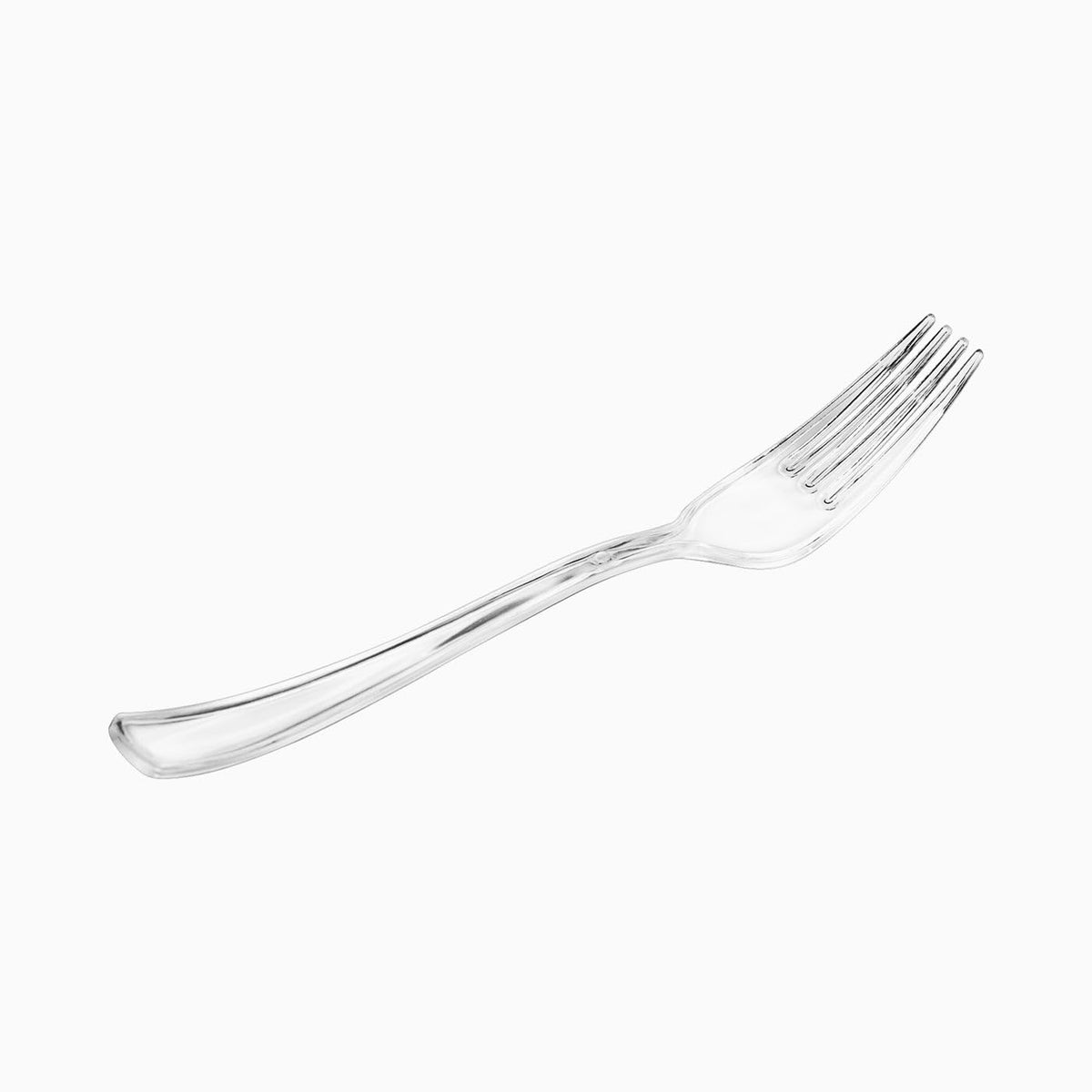 TENEDOR ALTA CALIDAD TRANSPARENTE 18,5 CM 12U