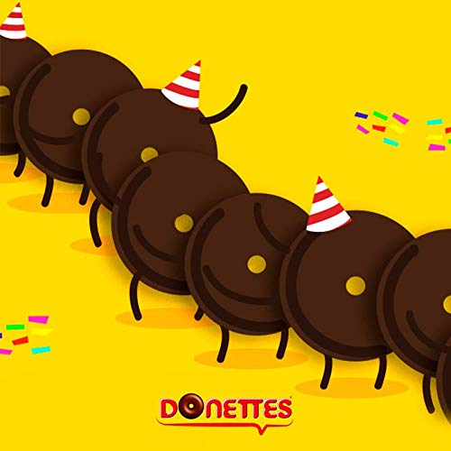 Donettes Clásicos - Mini Rosquillas con Crujiente Cobertura Sabor a Chocolate, 8 unidades