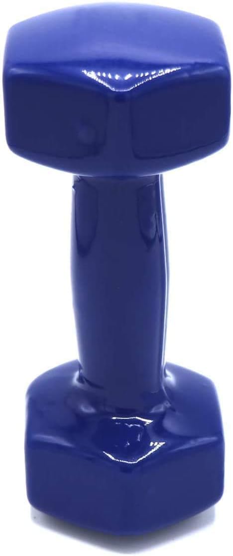 Pack 2 Mancuernas - Juego de Mancuernas con Recubrimiento de Vinilo - 1Kg - Ideal para Hacer Ejercicio en Casa (Azul, 1Kg)