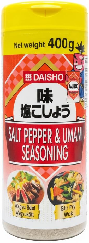 Daisho Sazonador Japonés de Sal, Pimienta y Umami 400g - Condimento Profesional para Carne, Wagyu, Salteados al Wok y Barbacoa - Potenciador de Sabor Auténtico de Japón