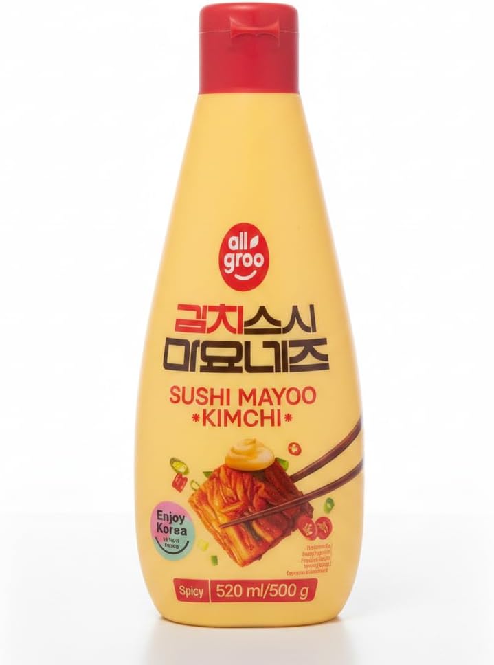 Sushi Mayoo Kimchi - Mayonesa Picante Coreana para Sushi y Kimbap, 520ml - Salsa Cremosa de Kimchi para Poke Bowls, Hamburguesas y Aperitivos - All Groo - Auténtico Sabor de Corea - NEXU