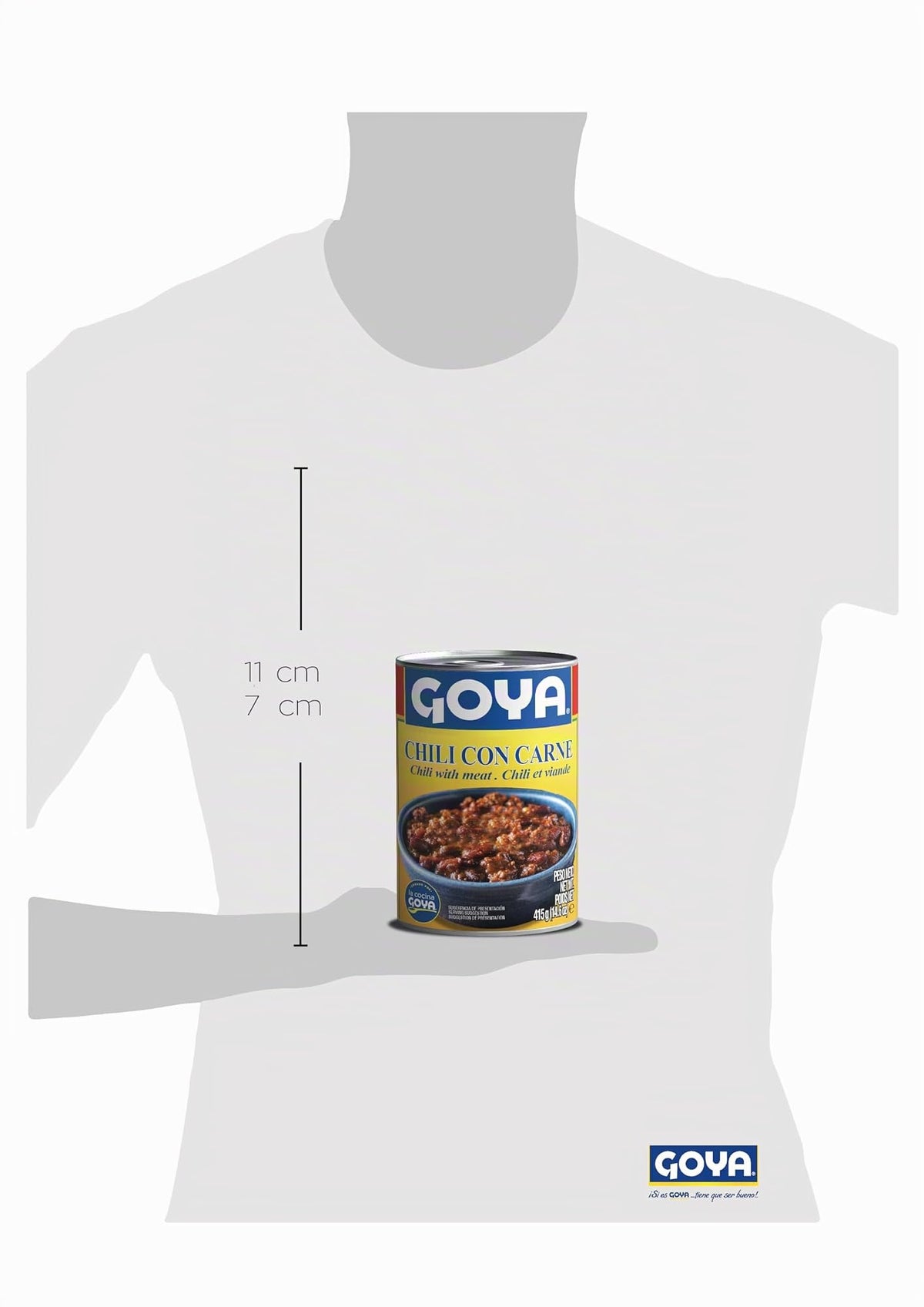 Goya Chili con Carne, 415gr, con Carne de Cerdo, Frijoles y Chiles