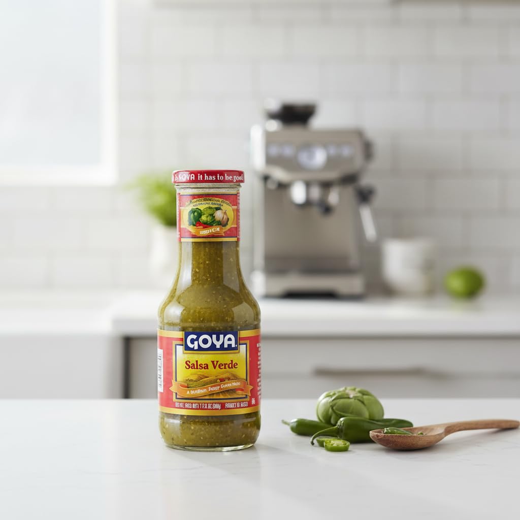 Salsa Verde Mexicana de 500g - Salsa de Tomatillo y Chile Jalapeño Tradicional para Tacos, Enchiladas y Fajitas - GOYA - Auténtico Sabor Mexicano y Textura Suave - NEXU