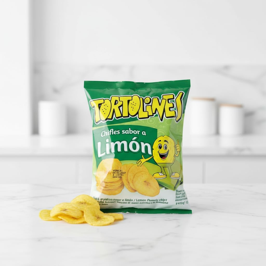 Chifles de Plátano con Sabor a Limón - pack de 5 Unidades - 100g - Snack - Goya Tortolines - Aperitivo Crujiente y Energético sin Sal Añadida - NEXU