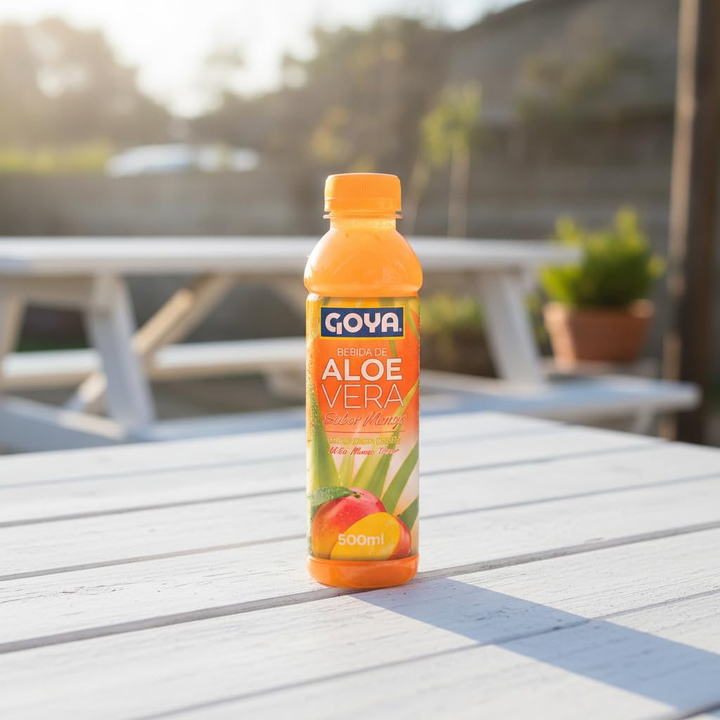 Bebida de Aloe Vera con Sabor a Mango - Pack de 10 Botellas de 500ml - Refresco con 30% de Aloe Vera Real - Bebida Refrescante y Natural para Cualquier Momento - NEXU