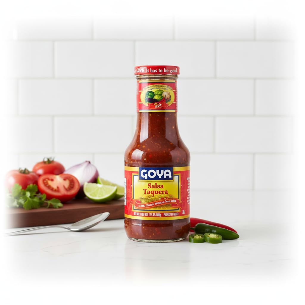 Salsa Taquera Mexicana Auténtica de 500g - Salsa Picante para Tacos, Quesadillas y Carnes - Elaborada con Tomate y Vegetales Frescos - Goya - Sabor Tradicional y Equilibrado - NEXU