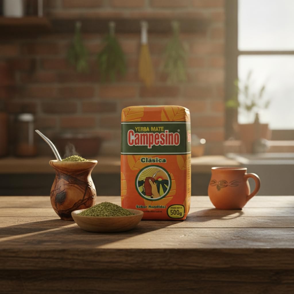 Yerba Mate Clásica 500g - Yerba Mate Elaborada con Palo Tradición Paraguaya - Sin Aditivos - Formato de 500 Gramos - NEXU