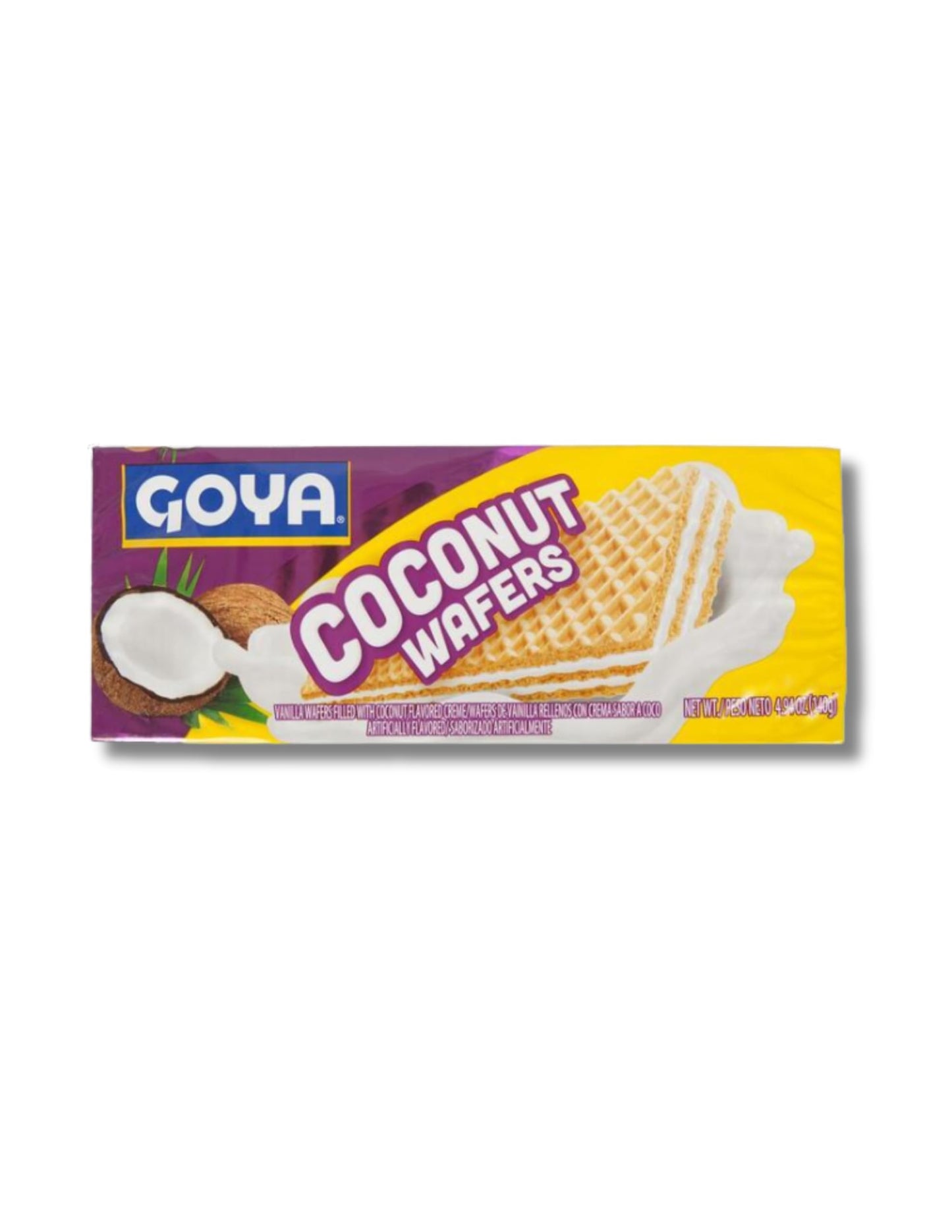 Galletas Wafer de Coco - Pack de 6 Unidades (140g c/u) - Galletas Crujientes Rellenas de Crema de Coco Natural - Goya - Ideal para Merienda y Postre - NEXU