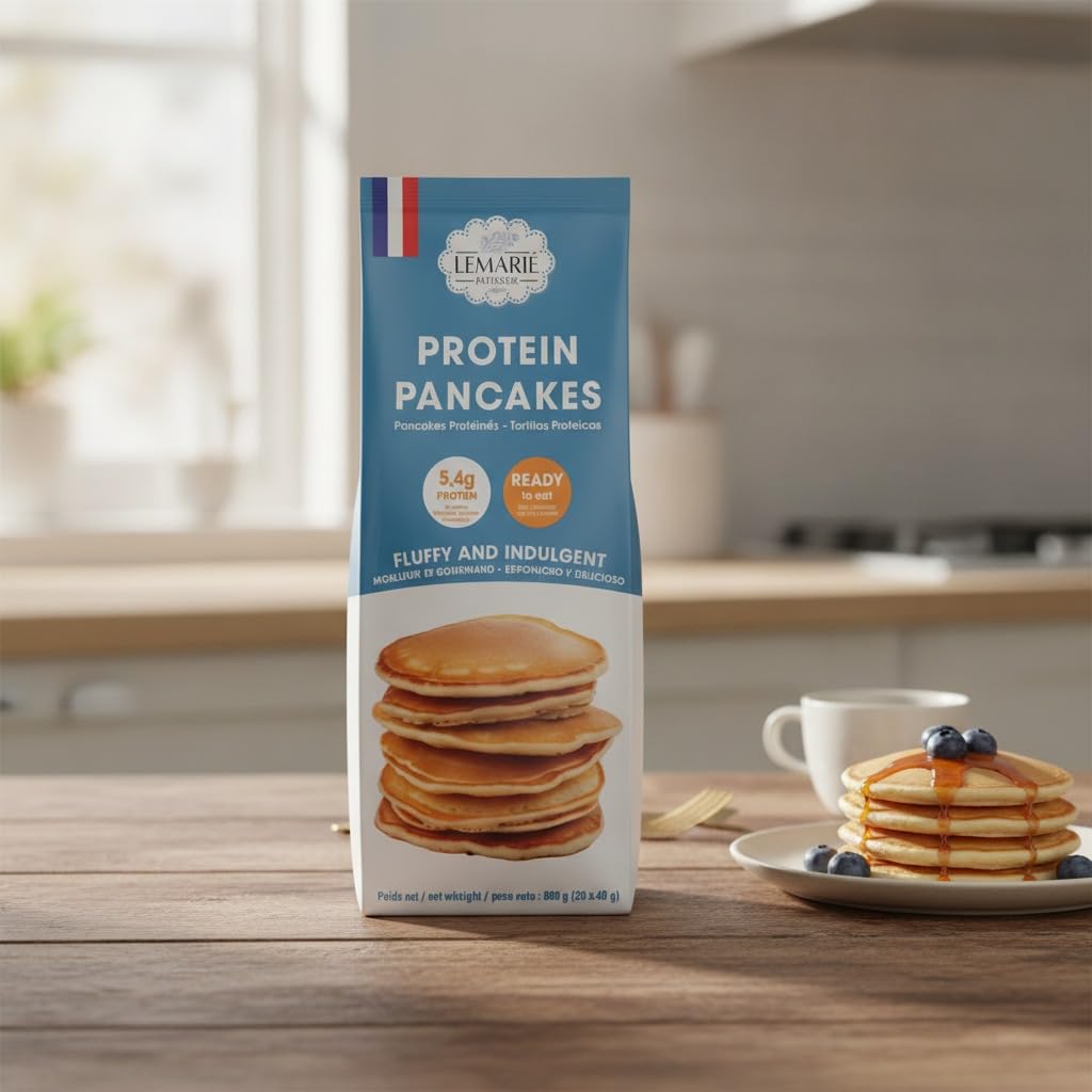 Tortitas Proteicas Pack Familiar 800g (20 Unidades) - Pancakes Proteicos Listos para Comer, Desayuno Energético y Merienda -Textura Esponjosa - NEXU