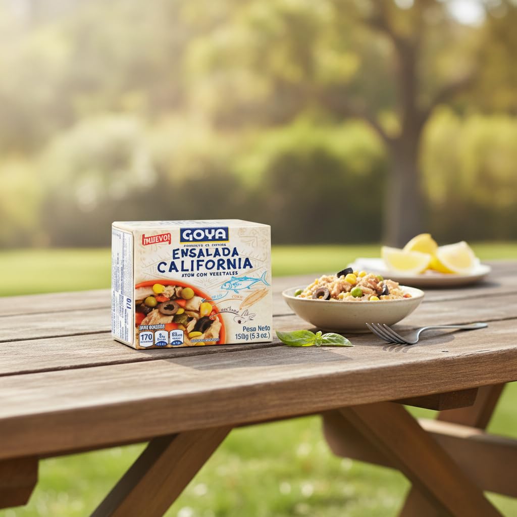 Ensalada California - Atún con Vegetales - Pack de 5 Latas de 150g (Total 750g) - Ensalada de Atún Lista para Comer - Rica en Proteínas, Sin Preparación - NEXU