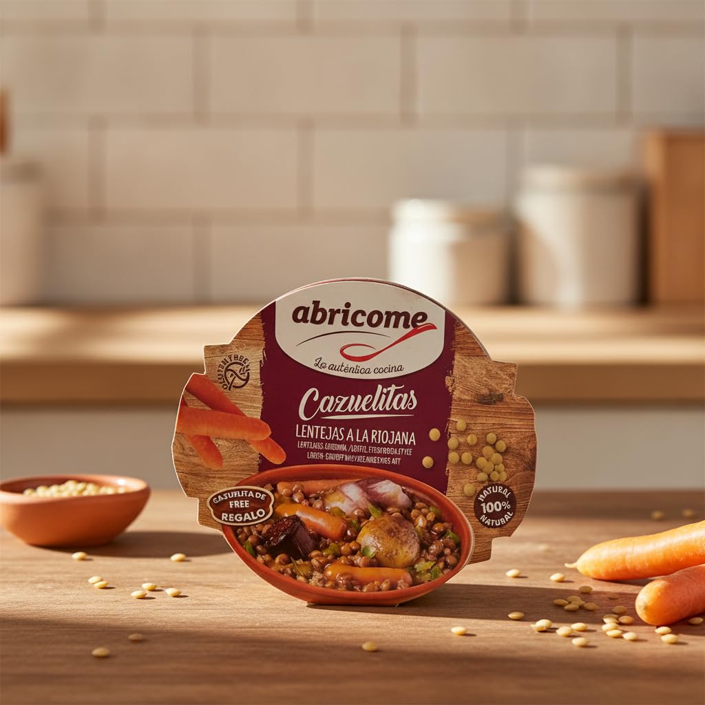 Lentejas a la Riojana 415g - Plato Preparado Sin Gluten - Receta Tradicional con Chorizo y Verduras - Listo en 3 Minutos al Microondas - NEXU