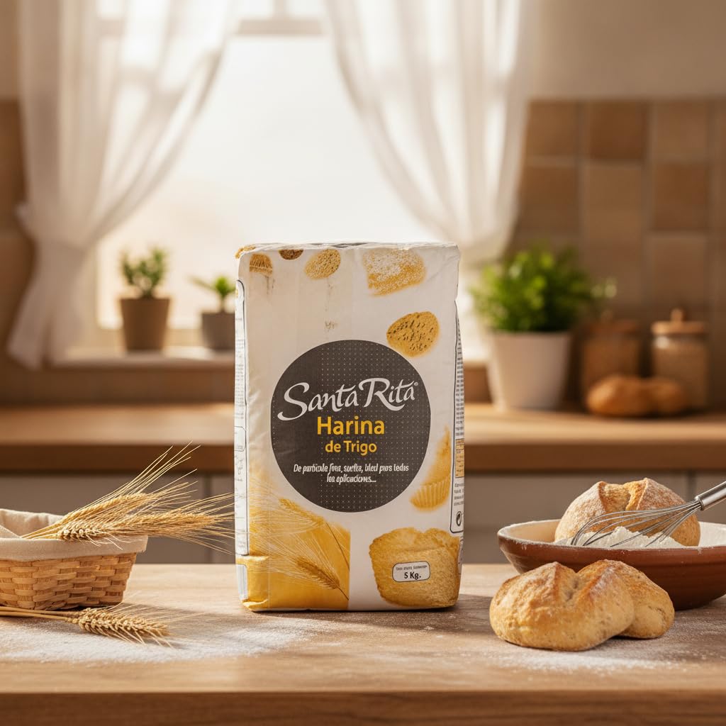 Harina de Trigo para Repostería y Cocina Tradicional - Bolsa de 5 Kg - Harina Fina sin Aditivos - Ideal para Bizcochos, Masas y Pan Casero, Granos Seleccionados - NEXU
