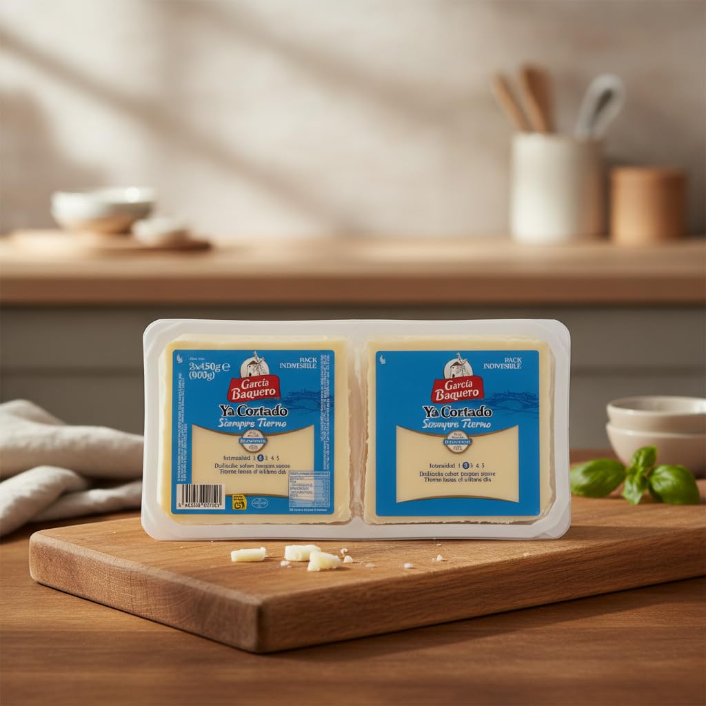 Queso Tierno Mezcla en Lonchas Ya Cortado - Pack Ahorro Familiar 900g (2 x 450g) - Sabor Delicado y Textura Suave - Elaborado con Leche de Vaca, Cabra y Oveja - NEXU