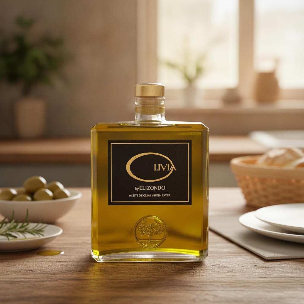 Aceite de Oliva Virgen Extra de Jaén - 1 Litro, AOVE - Extracción en Frío - Botella de Vidrio de Diseño para Regalo - NEXU