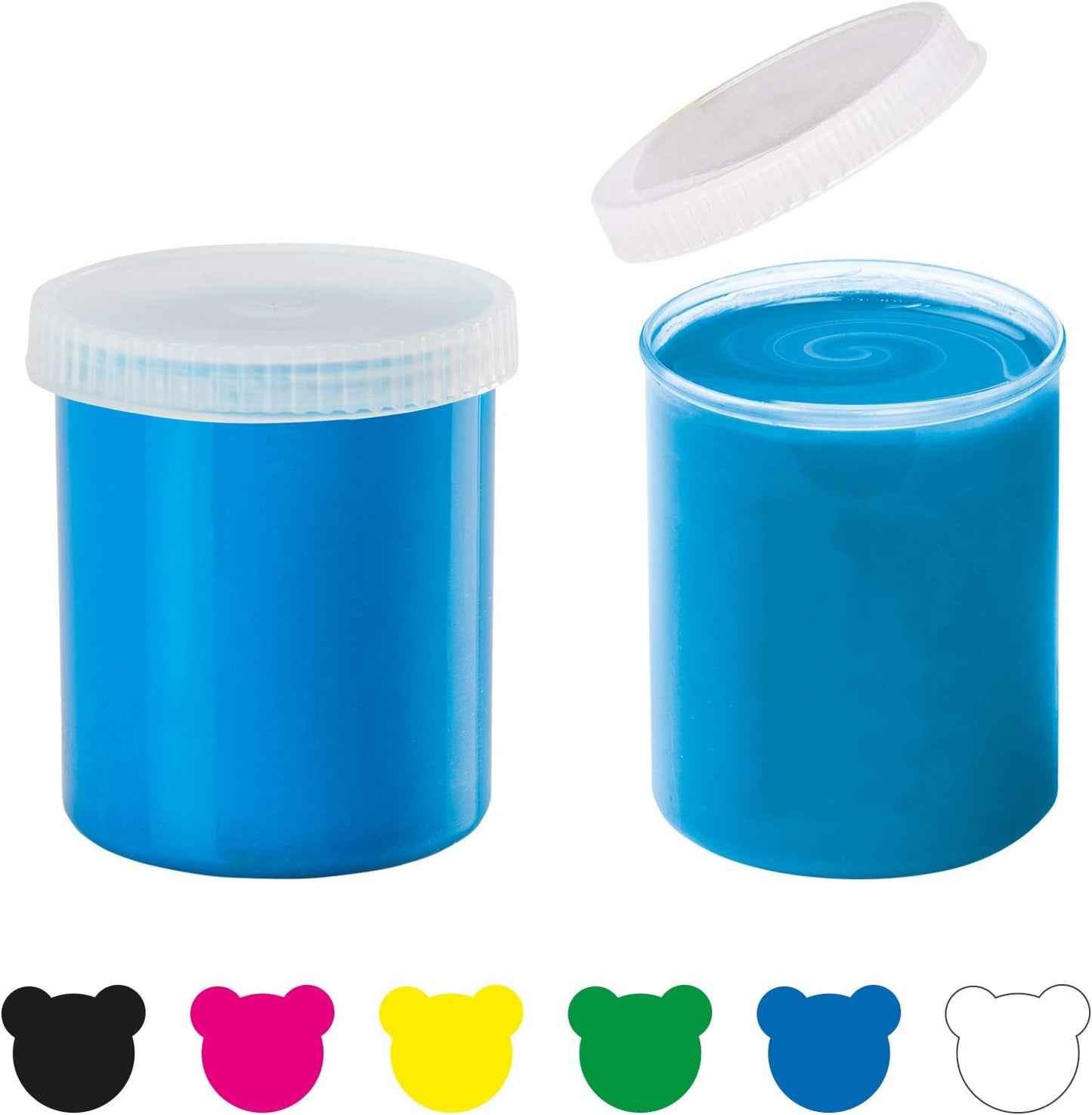 Carioca FINGER PAINT | KO032 - Set de Pintura de Dedos Super Lavable para niños a partir de 24 meses, Multicolor, 6 Botes de 80ml