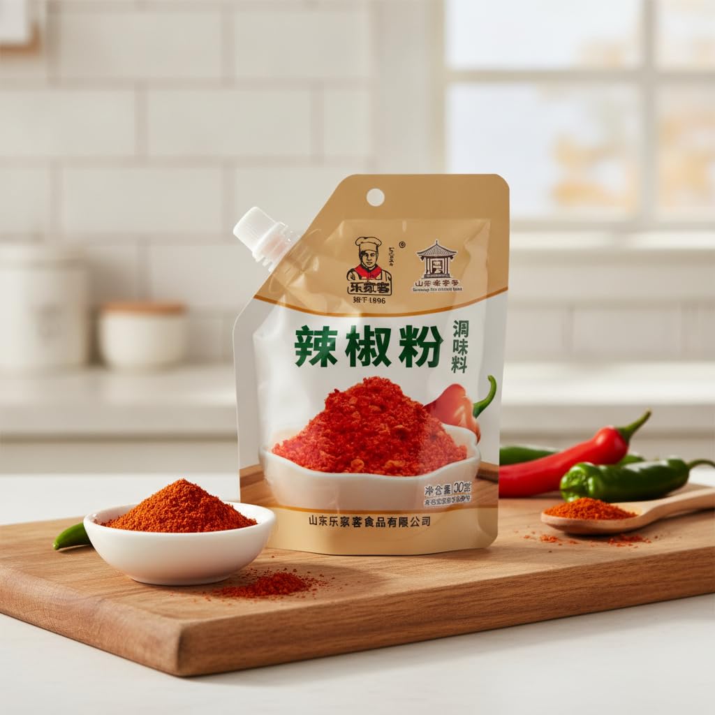 Chili en Polvo 30g - Condimento de Chile Picante Tradicional de Shandong desde 1896 - Especias para Barbacoa, Salteados y Guisos - Envase Resellable con Dosificador - Chile Rojo Auténtico - NEXU