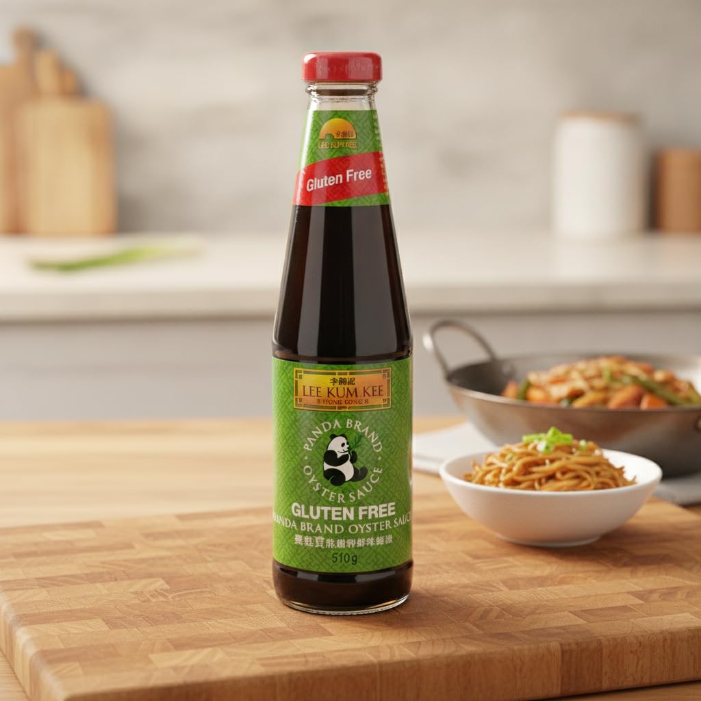 Salsa de Ostras Panda Sin Gluten, 510g - Condimento Tradicional para Cocina Asiática, Salteados, Marinados y Arroz Frito - Sabor Umami Intenso en Botella de Cristal - NEXU