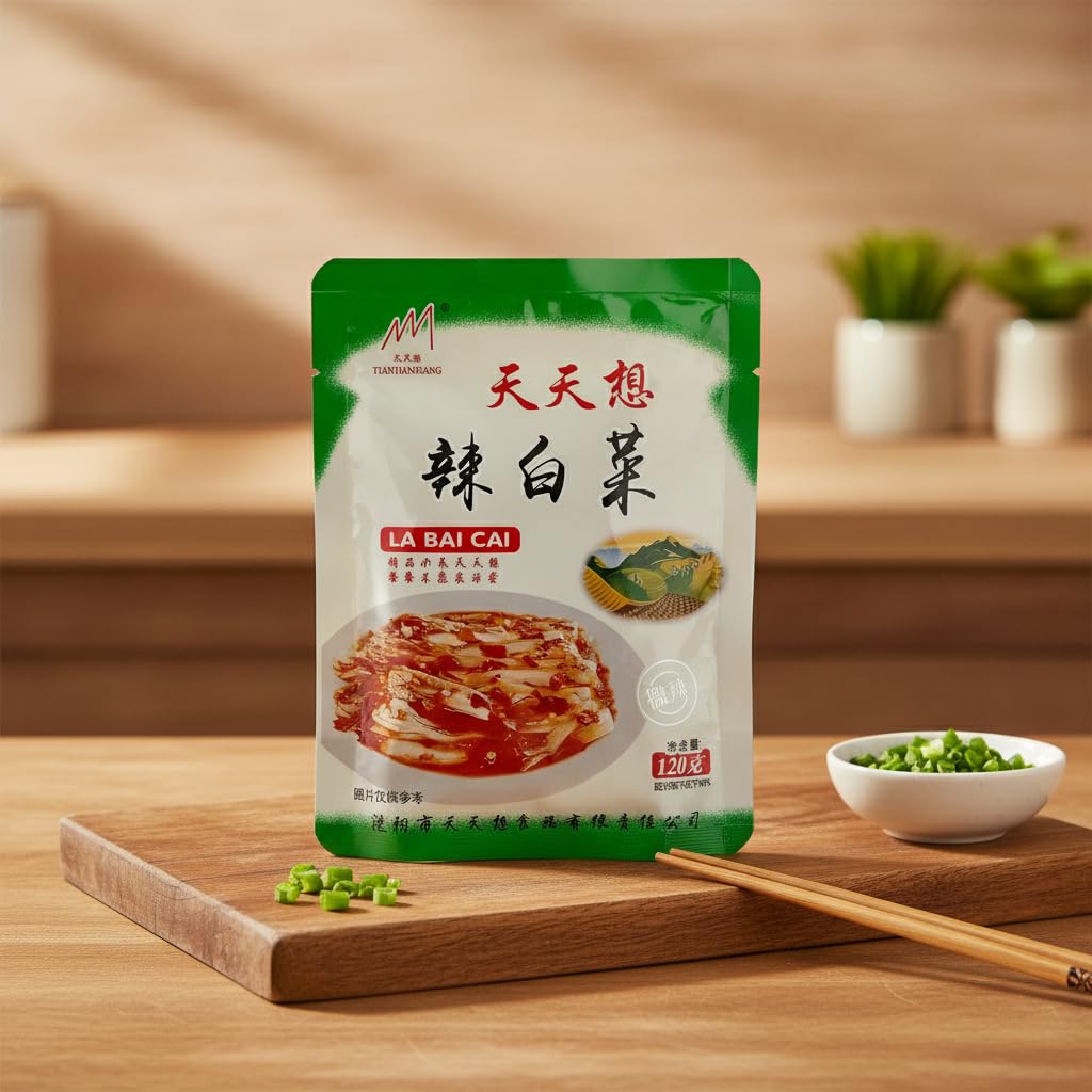 Col China Picante La Bai Cai 120g - Col en Conserva con Chile y Toques Frutales - Guarnición Asiática Auténtica para Arroz y Fideos - Formato Listo para Comer - NEXU
