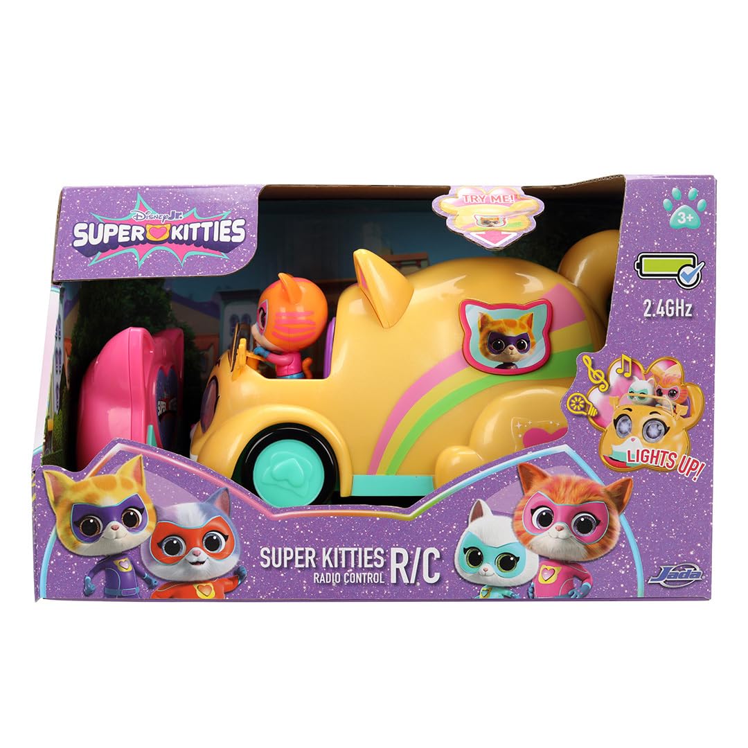 Jada Coche Radio Control SuperKitties 17 cm con Luz y Sonido. 2 Figuras Integradas. 2,4 GHz. Fácil de Usar. Licencia Oficial. A Partir de 6 Años (9336268314R00)