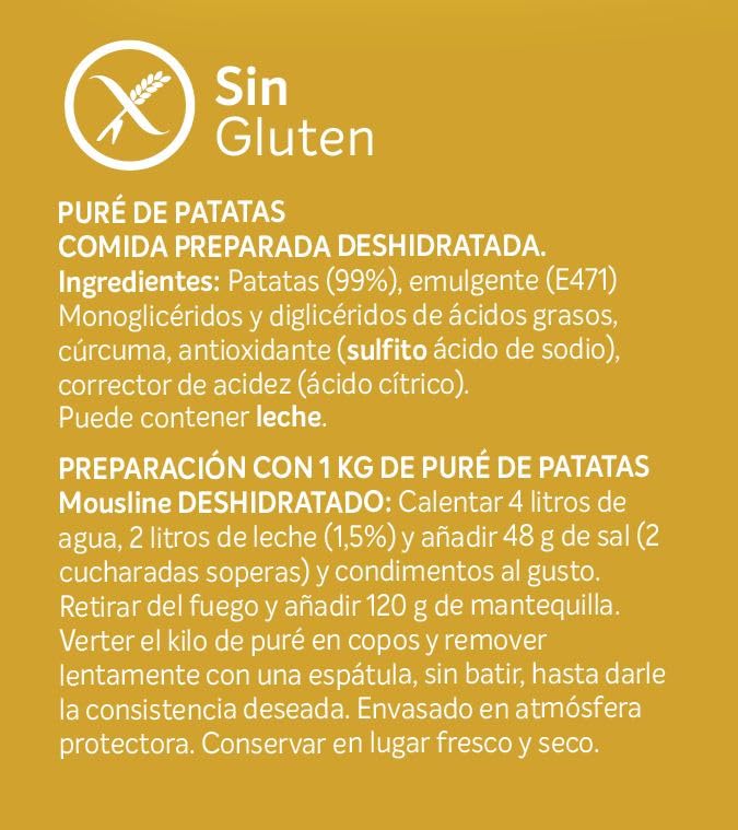 Mousline - Puré de Patatas en Copos Instantáneo - Ingredientes de Primera Calidad - Preparación Fácil y Rápida - Ideal para Recetas Elaboradas - Pack de 2 kg