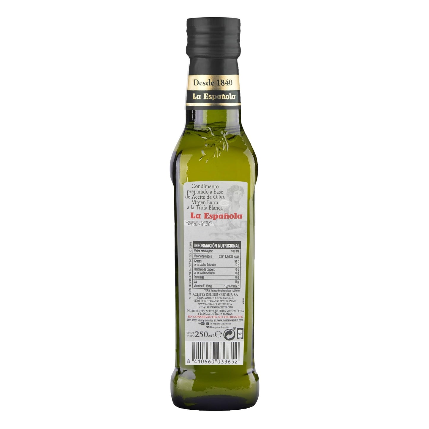 LA ESPAÑOLA - Aceite de Oliva Virgen Extra Aromatizado con Trufa Blanca, 250 ml