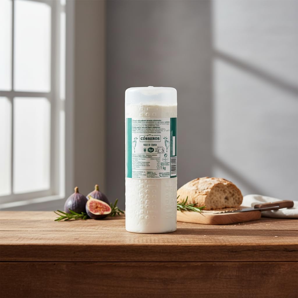 Rulo de Queso de Cabra 1 kg - Queso Madurado con Mohos Seleccionados - Elaborado con 96% Leche de Cabra de Zamora - Cobreros - Sabor de Intensidad Media para Ensaladas y Aperitivos - NEXU