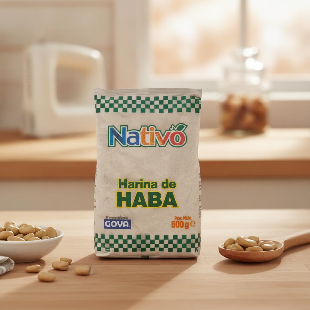 Harina de Haba Natural - Pack Ahorro 12 x 500g (6kg Total) - Harina de Legumbres Rica en Calcio y Carbohidratos - Goya - Ideal para Sopas, Cremas, Pan y Repostería - NEXU