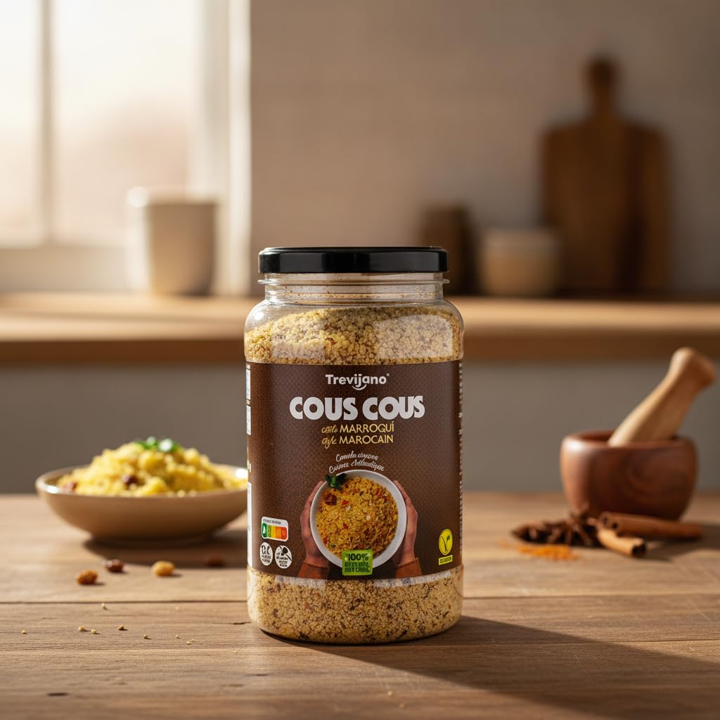 Cous Cous Estilo Marroquí 1,5kg - Cuscús con Verduras y Especias - Comida Saludable Vegana y Rápida - Formato Familiar 13 Raciones - Sin Aditivos ni Conservantes - NEXU