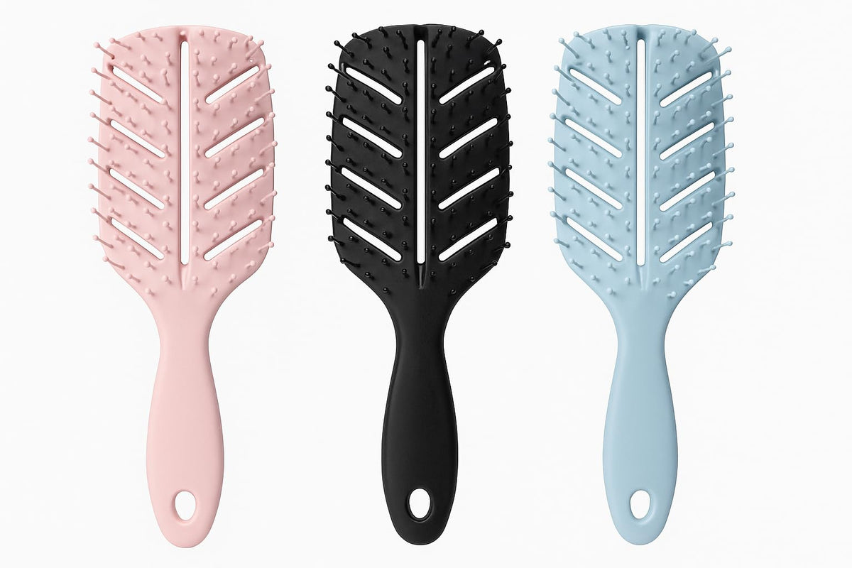 Cepillo Desenredante Antitirones para Cabello Húmedo o Seco – Diseño Ergonómico y Ultraligero – Ideal para Pelo Fino, Rizado u Ondulado – Púas Flexibles 20mm (AZUL)
