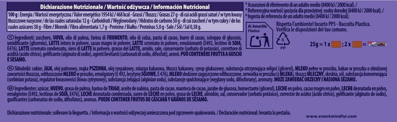 Milka Choco Brownie, Bizcocho de Chocolate con Leche de los Alpes y Trozos de Chocolate con Leche, Pack de 24 x 50 g