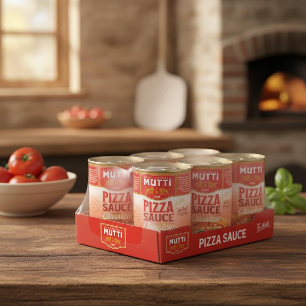 Salsa de Tomate para Pizza 100% Italiana de Parma - Pack de 6 Latas de 400g - Ingredientes Naturales - Sin Gluten - Sin Aditivos ni Conservantes - NEXU