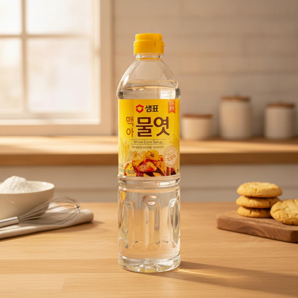 Jarabe de Maíz Blanco (White Corn Syrup) 1,2 kg - Sirope Coreano para Repostería, Glaseados y Cocina Asiática - Endulzante Líquido con Tapón Dosificador - NEXU