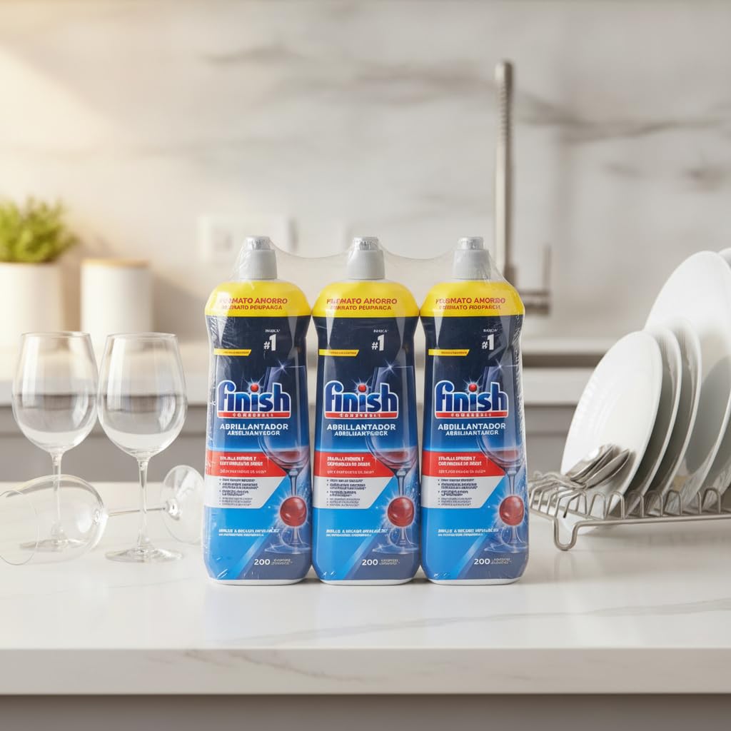 Powerball Abrillantador para Lavavajillas - Pack de 3 x 800ml (Total 2.4L) - Secado 100% Mejor y Prevención de Manchas de Agua - Hasta 600 Lavados - Brillo Impecable para la Vajilla - NEXU
