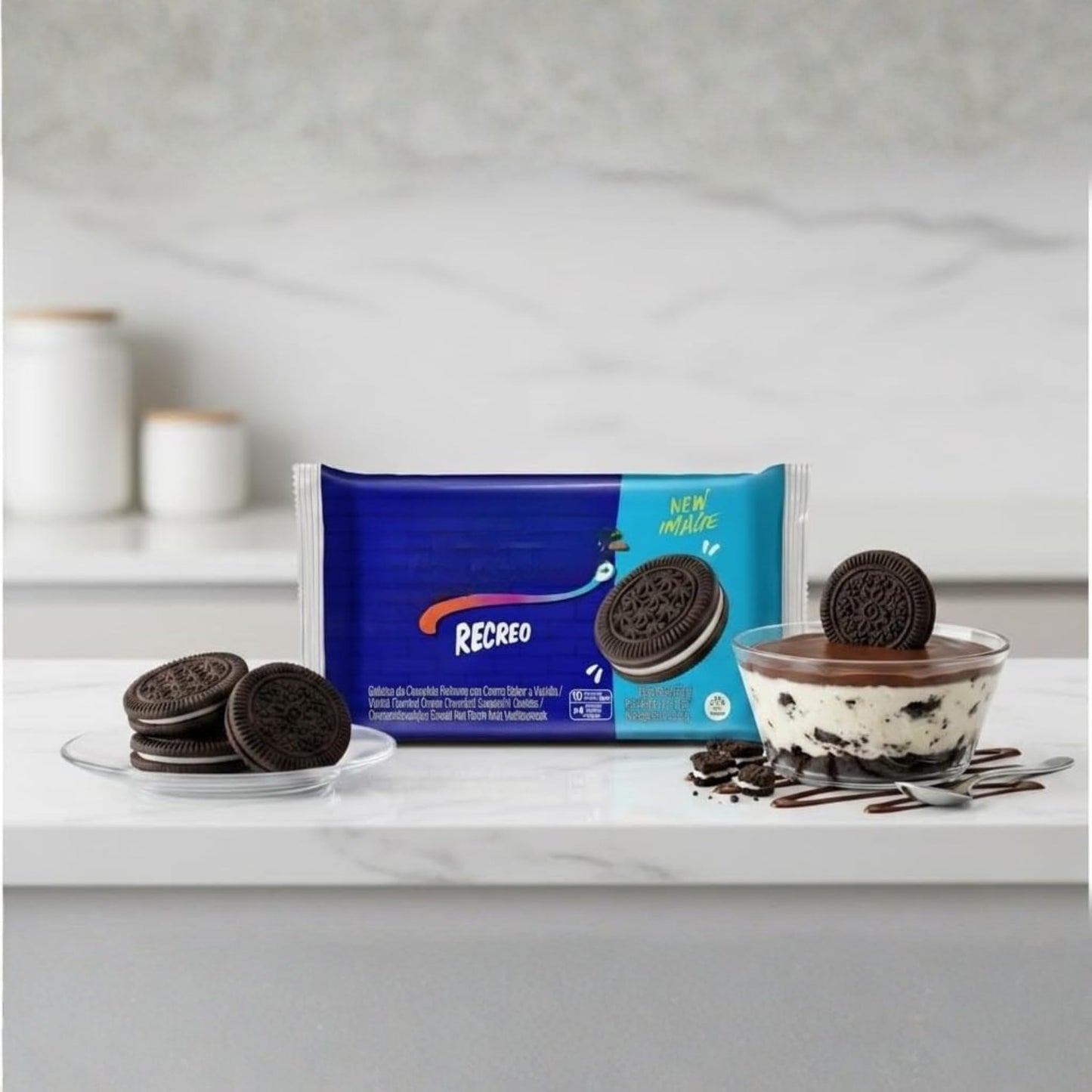Galletas de Chocolate con Relleno de Crema de Vainilla - Snack Crujiente en Paquetes Individuales para Loncheras y Oficina - 10uds - 36g - NEXU