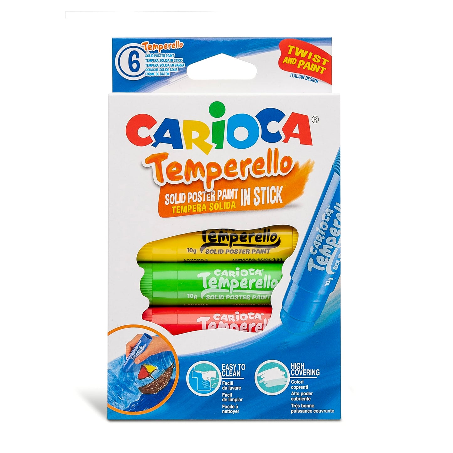 Carioca Témpera sólida (A53550006), 6 témperas
