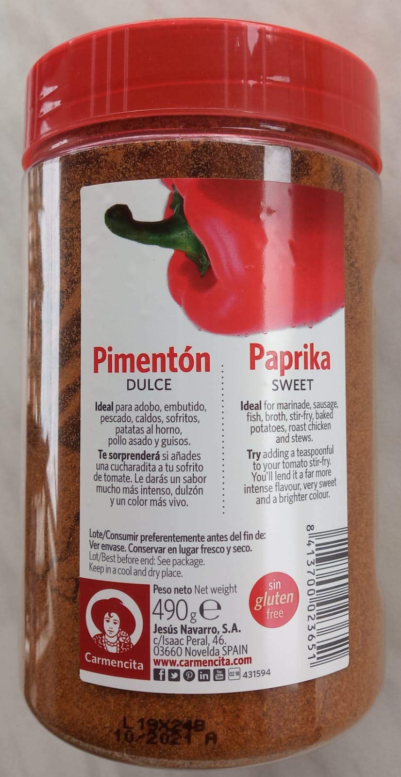 Pimentón Dulce 490 g. / Paprika.