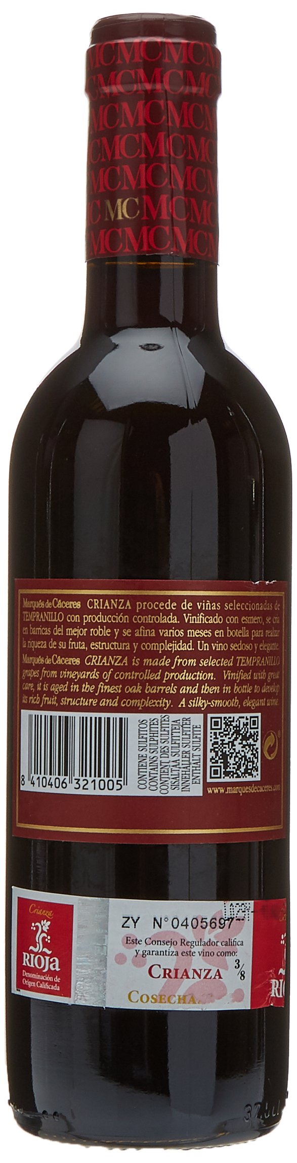 Marques DeMarques De Caceres - Vino Tinto Crianza, 375 ml, 2 unidades