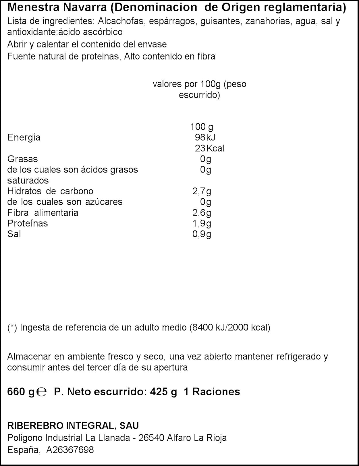 Gvtarra Menestraarra, 660 Gramos