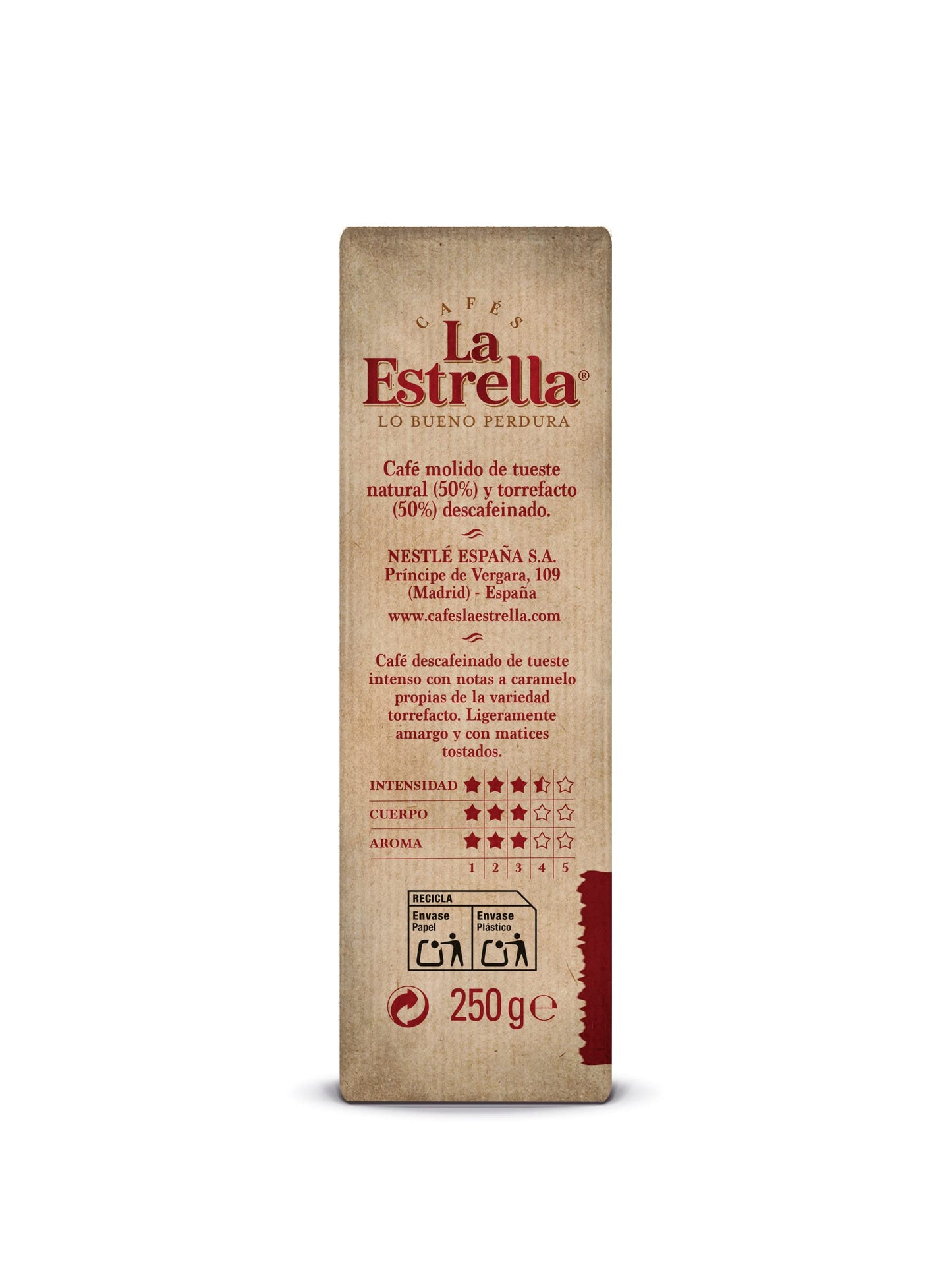 La Estrella Café Molido Descafeinado Mezcla 250g