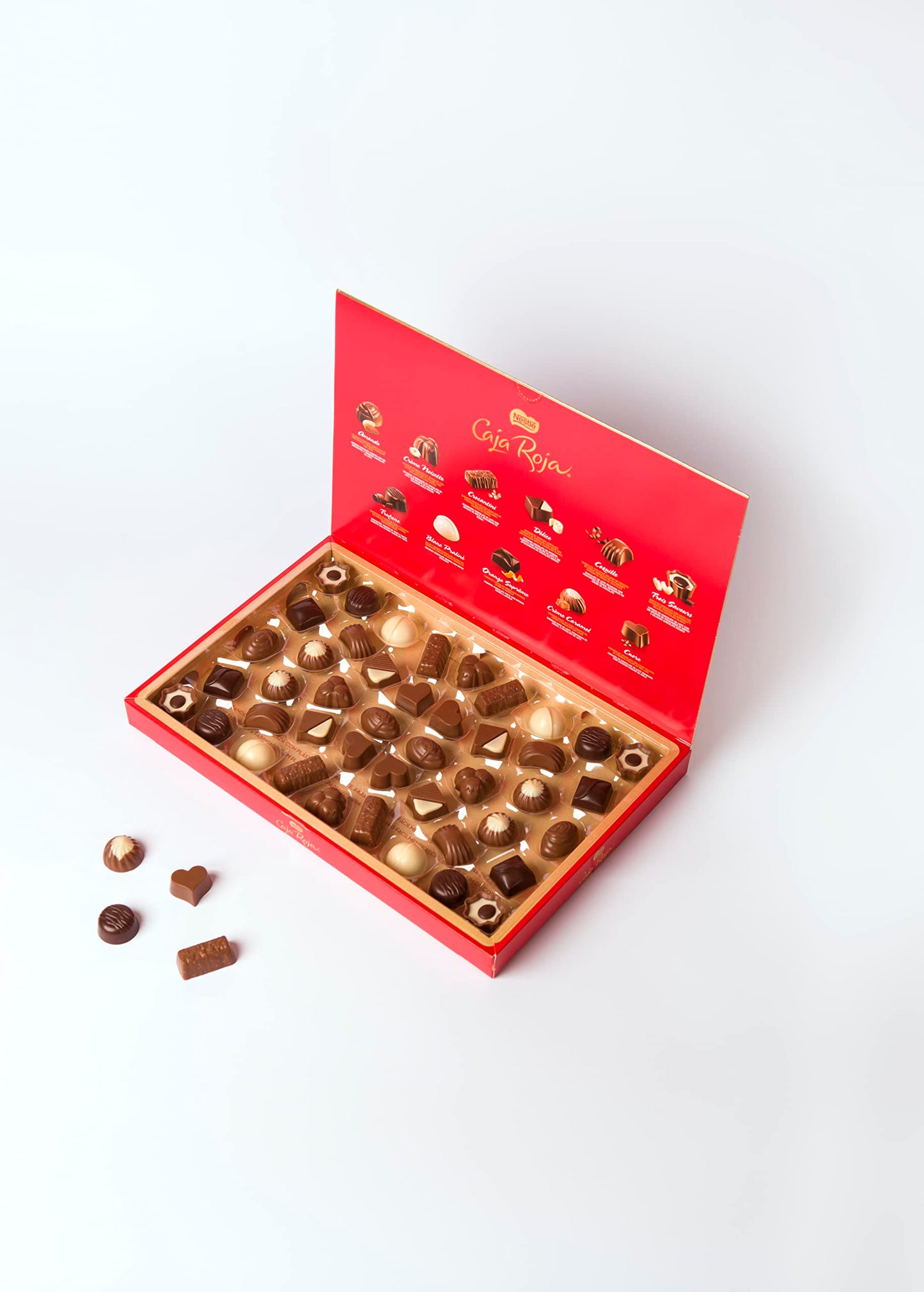 Nestlé Caja Roja Bombones de Chocolate - Estuche de bombones 4x400g