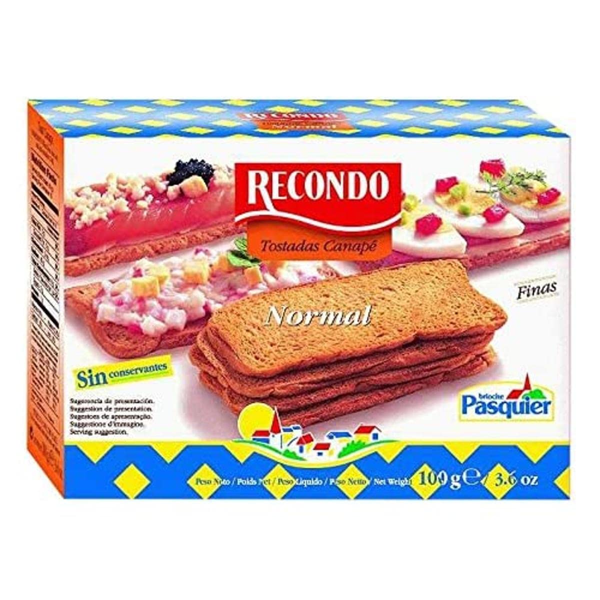 Recondo Tostada Canapé Cuadrada, 100g