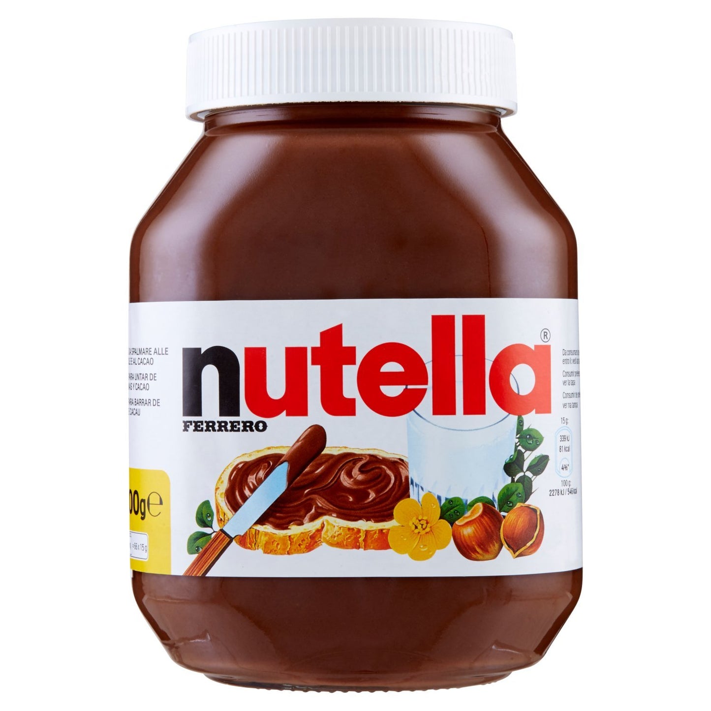Nutella Ferrero - Crema Cacao y avellanas, Embalaje de Vidrio 1000g