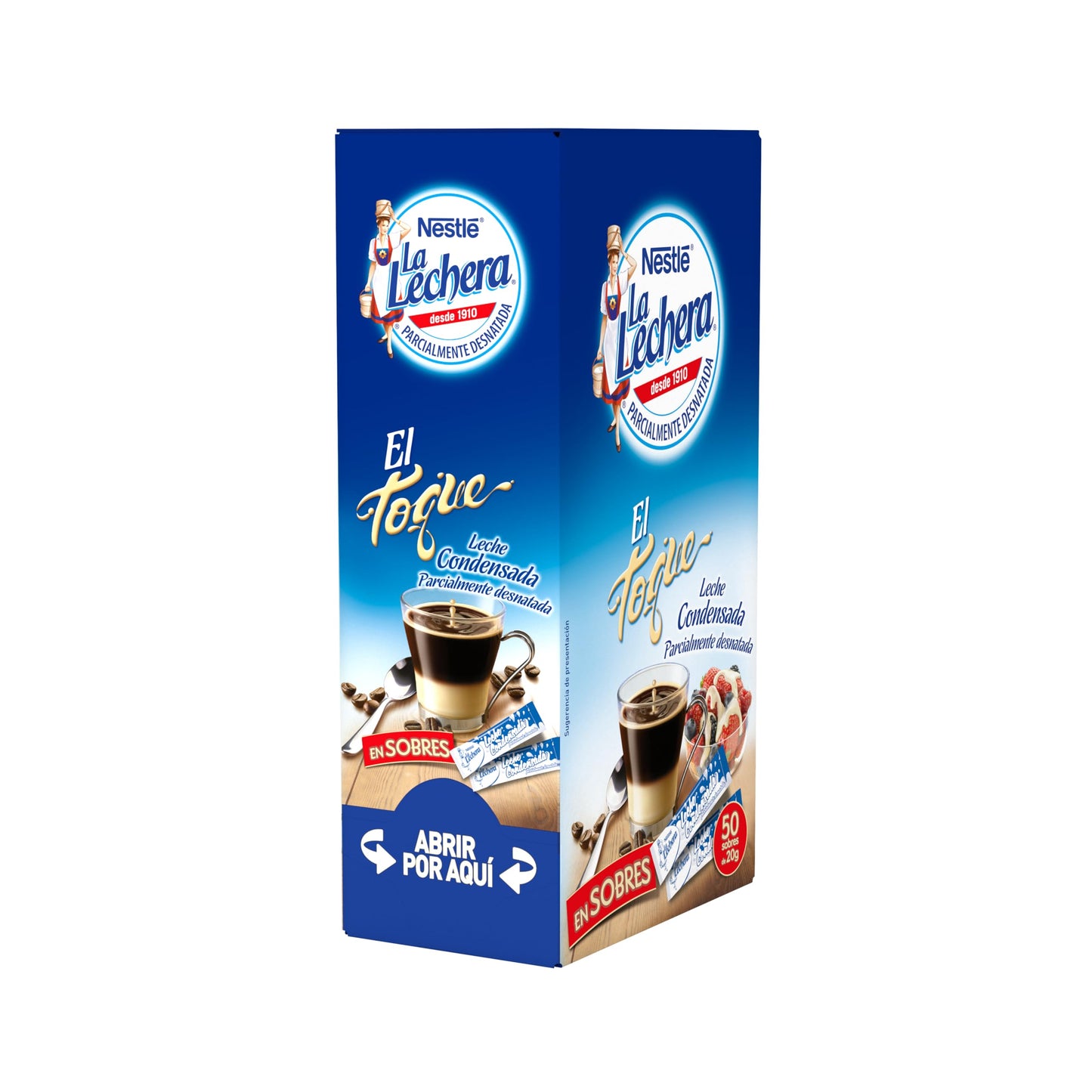 La Lechera Leche Condensada Semidesnatada - 50 sobres de 20 gramos