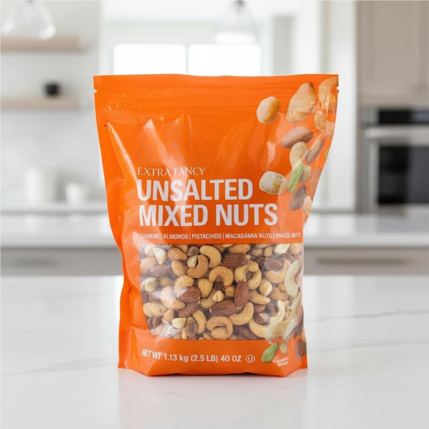 Mix de Frutos Secos Variados Sin Sal Extra Fancy, 1.13 kg (2.5 lb) - Mezcla de Anacardos, Almendras, Pistachos y Macadamias - Snack Saludable, Keto y Paleo - NEXU