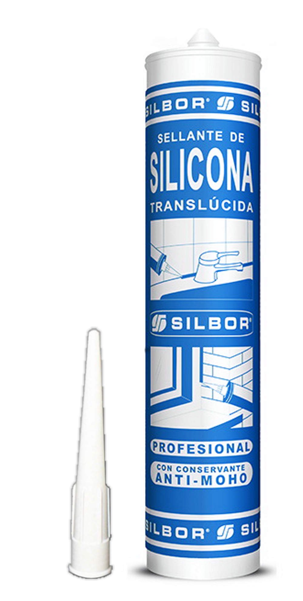 Silbor - Silicona translucida cartucho con canul