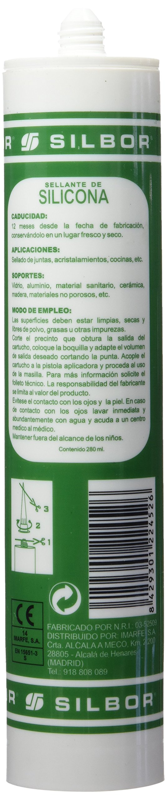 Silbor - Silicona blanca cartucho con canula