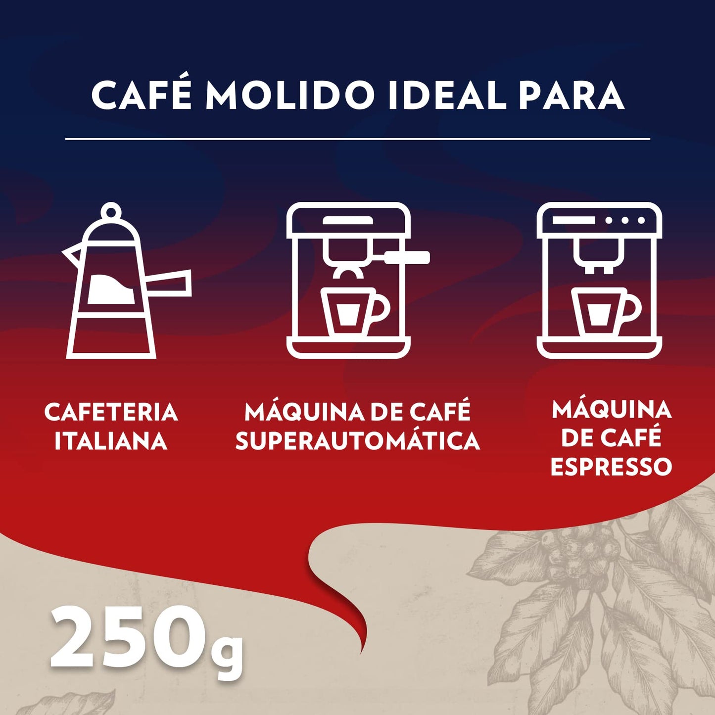 Lavazza, Crema e Gusto Classico, Café Molido Natural, Ideal para Cafetera Italiana, de Filtro y Francesa, con Notas Aromáticas de Especias, Arábica y Robusta, Intensidad 7, Tueste Oscuro, 250 g
